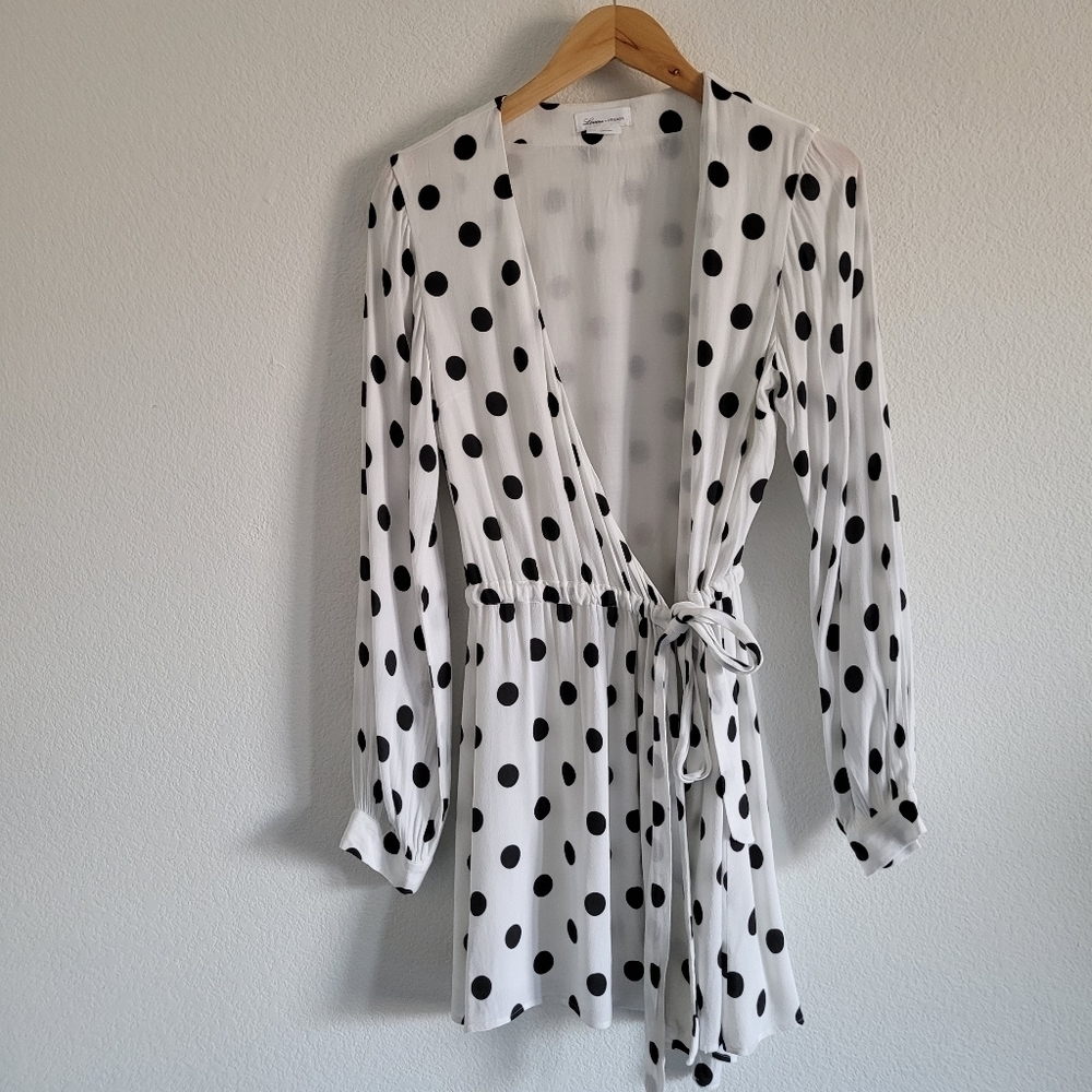 Lovers + Friends Maggie polka dot long sleeve wrap dress - Picture 2 of 12